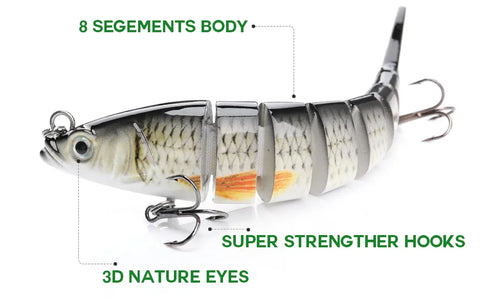 10/14cm Sinking Wobblers Fishing Lures Jointed Crankbait Swimbait 8 Segment Hard Artificial Bait For Fishing Tackle Lure